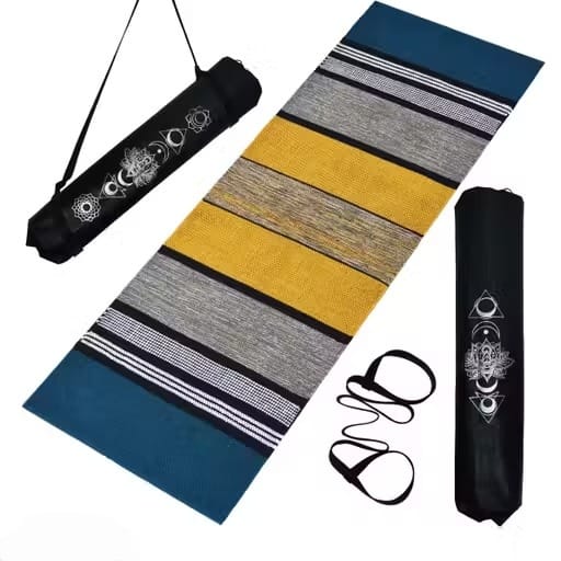 Sunset Stripe Premium Handwoven Eco-Friendly Yoga Mat