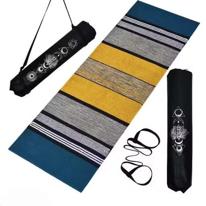 Sunset Stripe Premium Handwoven Eco-Friendly Yoga Mat