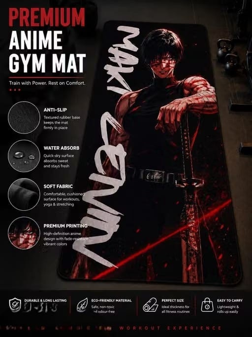 Premium Anime Heavy Duty Yoga Mat | Non-Slip, Water Absorbent Workout Mat